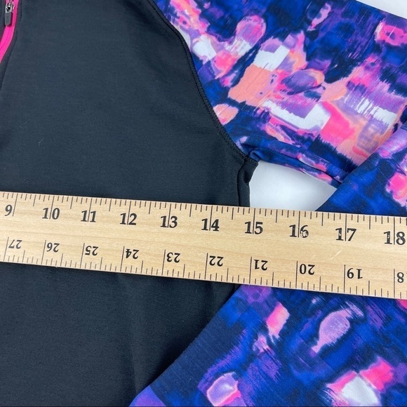 BCG Cold Weather Tshirt Girls Large 12-14 Black Blue Pink Quarter Zip Mock Neck - Picture 7 of 7